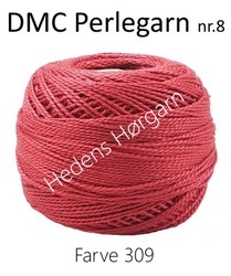 DMC Perlegarn nr. 8 farve 309 Mørk rød